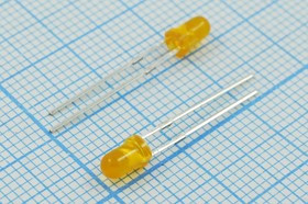 Светодиод круглый 3x5мм, оранжевый, 30 мкд, 20 градусов, линза оранжевая матовая; №13917O СД 3 x 5 \оран\ 30\ 20\оран мат\\