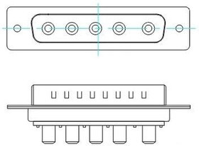 681S5W5103L001, D-Sub Mixed Contact Connectors IP67 POWER-D 5w5PWR 40A VERT MALE 681S5W5103L001, D-Sub Mixed Contact Connectors IP67 POWER-D 5w5PWR 40A VERT MALE