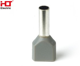 084-04-64, Наконечник штыревой втулочный изолированный (двойной) Ншви(2) 4012 серый (уп./100 шт) HLT