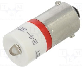 186003A0, Индикат.лампа: LED; BA9S,T10; красный; пластик; 24-30ВDC; -20-60°C