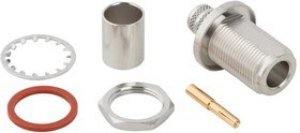 172220, Conn Type N 0Hz to 11GHz 50Ohm Crimp ST Panel Mount F Gold 172220, Conn Type N 0Hz to 11GHz 50Ohm Crimp ST Panel Mount F Gold