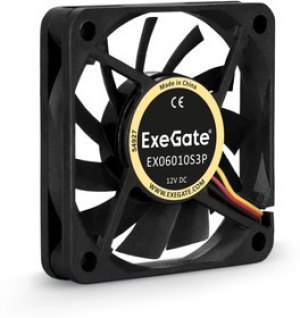 Вентилятор ExeGate EX06010S3P, 60x60x10 мм, Sleeve bearing (подшипник скольжения), 3pin, 3500RPM, 25 Вентилятор ExeGate EX06010S3P, 60x60x10 мм, Sleeve bearing (подшипник скольжения), 3pin, 3500RPM, 25