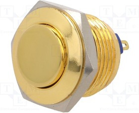 V16-12H-G, Переключатель антивандальный, 1, SPST-NO, 2A/36ВDC, IP65, 16мм