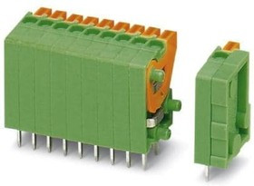 PCB terminal, 8 pole, pitch 2.54 mm, AWG 26-20, 6 A, spring-clamp connection, green, 1789472