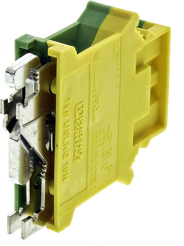 0443023, DIN Rail Terminal Blocks USLKG16 N 12.2mm FEEDTHRU GRND