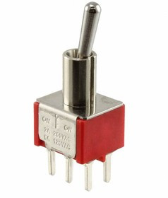 100DP3T1B2M2QE, Toggle Switches 5A 120VAC/28VDC On-Off-On PC Mnt 100DP3T1B2M2QE, Toggle Switches 5A 120VAC/28VDC On-Off-On PC Mnt