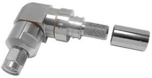 EZ-300-SM-RA-X, RF Connectors / Coaxial Connectors SMA-male (plug) right angle, crimp connector, non-solder pin, no braid trim EZ-300-SM-RA-X, RF Connectors / Coaxial Connectors SMA-male (plug) right angle, crimp connector, non-solder pin, no braid trim