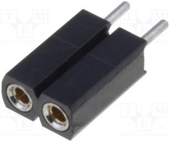 ZL307-1X2, Гнездо штыревое "мама" PIN 2 цанговые контакты прямой 2,54мм