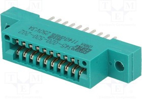 345-020-520-202, Краевой, PIN: 20, под пайку, на PCB, позолота, 2,54мм, Серия: 345