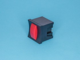 PSM2-2-R-B, Кнопка мини без фиксации с щелчком, красная в черном корпусе