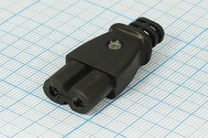 Разъем питания AC розетка С7, 2HP, 250 B, 2.5 A, на кабель