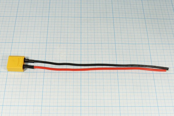 Штекер силового питания XT-90 на два контакта с кабелем 10см, 40А; №14885 штек пит DC XT90\2L\\каб\L-10см\ XT-90F\[провод]