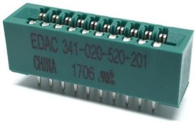 341-020-520-201, Standard Card Edge Connectors 20P DL .100 X .140 GREEN