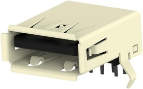 1932258-1, Разъем USB, USB Типа A, USB 3.0, Гнездо, 9 вывод(-ов), Монтаж в Сквозное Отверстие, Прямой Угол