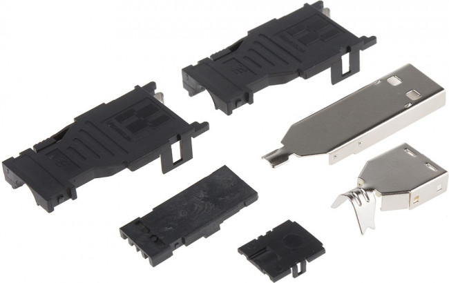 1827525-1, Conn USB Type A PL 4 POS Solder ST Cable Mount 4 Terminal 1 Port Box