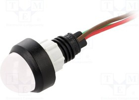 LRG-D20-24AC/DCWK, Индикат.лампа: LED, выпуклый, 24ВDC, 24ВAC, Отв: d13мм, IP40