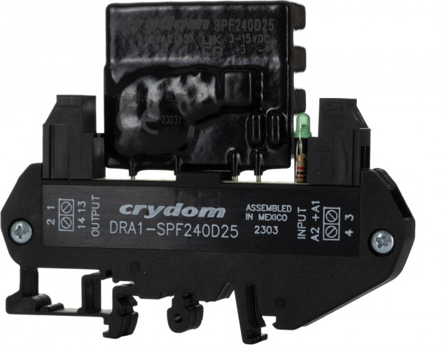 DRA1-SPF240D25, Solid State Relays - Industrial Mount DIN Mt 280 VAC/8A out 3-15 VDC input DRA1-SPF240D25, Solid State Relays - Industrial Mount DIN Mt 280 VAC/8A out 3-15 VDC input
