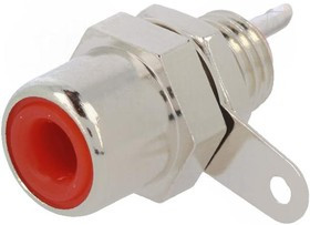 582, RCA Phono Connectors Red PM Phono Jack Hex Base .83x.375