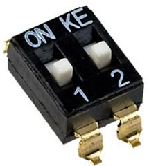 DMHA-02G-G, DIP переключатель 2 поз. SMD 2.54мм (аналог SWD4-2)