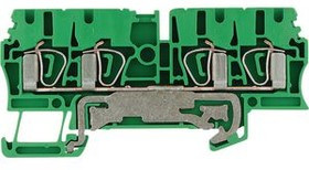 1608660000, Earth Terminal, Tension Clamp, 4 Poles, 800V, 300A, 0.5 ... 4mm², Green / Yellow 1608660000, Earth Terminal, Tension Clamp, 4 Poles, 800V, 300A, 0.5 ... 4mm², Green / Yellow