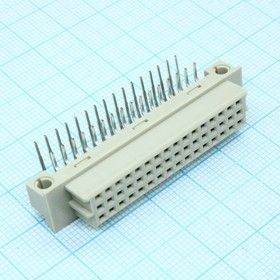 DS1119-48F0R23, (DIN 3X16 32FR 2.54mm), Разъем (розетка) DIN 41612 тип C 48pin (3х16), шаг 2.54мм трехрядный угловой (ряд АС)