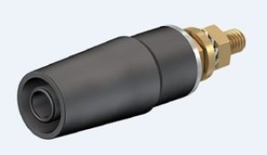 23.3050-21, 4mm safety panel socket, black 23.3050-21, 4mm safety panel socket, black