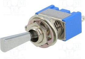 MS500AF, Переключатель: тумблер, Пол: 2, SPDT, ON-ON, 6A/125ВAC, -10-55°C