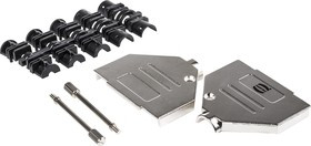 D-Sub connector housing, size: 3 (DB), straight 180°, cable Ø 4 to 10.2 mm, metal, silver, 09670250343 D-Sub connector housing, size: 3 (DB), straight 180°, cable Ø 4 to 10.2 mm, metal, silver, 09670250343