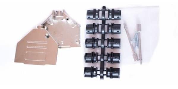 D-Sub connector housing, size: 3 (DB), straight 180°, cable Ø 4 to 10.2 mm, metal, silver, 09670250343 D-Sub connector housing, size: 3 (DB), straight 180°, cable Ø 4 to 10.2 mm, metal, silver, 09670250343