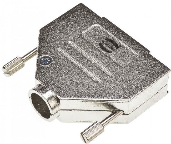 D-Sub connector housing, size: 3 (DB), straight 180°, cable Ø 4 to 10.2 mm, metal, silver, 09670250343 D-Sub connector housing, size: 3 (DB), straight 180°, cable Ø 4 to 10.2 mm, metal, silver, 09670250343