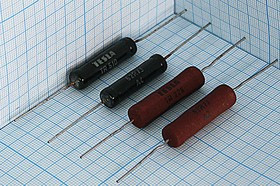 Резистор постоянный 62 Ом 5Вт, размер 8.5x33.0мм, 5%, WW, TR226/510\TESLA; №7370 Р 62 \ 5\AXI 8,5x33,0\ 5\WW\2L\TR226/510\TESLA