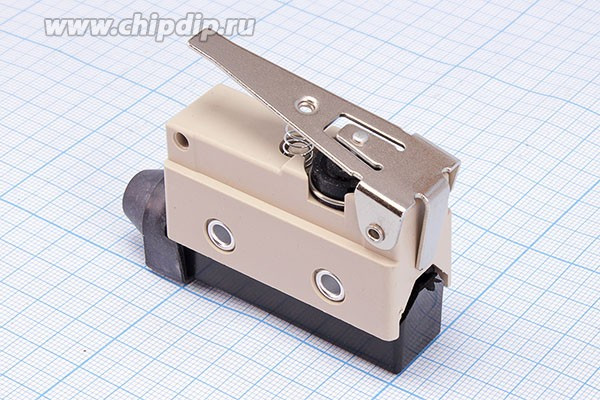 Переключатель концевой(путевой) 54x21 x37мм, 220В, 10А, ON-(ON), планка L54 подпружиненная; Q-15684 ПКонц 54x21 x37\220\10\ON- (ON)\\L54пруж