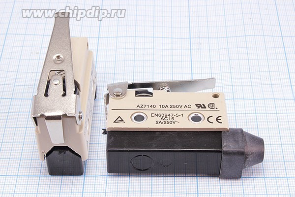 Переключатель концевой(путевой) 54x21 x37мм, 220В, 10А, ON-(ON), планка L54 подпружиненная; Q-15684 ПКонц 54x21 x37\220\10\ON- (ON)\\L54пруж