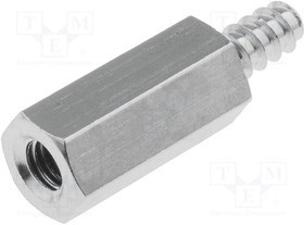 TFM-ST2.9X12/M3, Дистанцирующая стойка с резьбой, 12мм, Внутр.резьба: M3, латунь