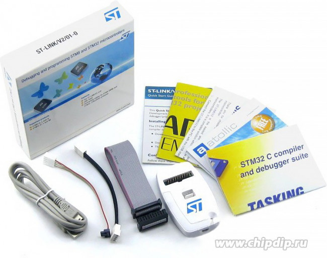 ST-LINK/V2 [EN Version], Внутрисхемный программатор/отладчик JTAG для мк STM8 и STM32
