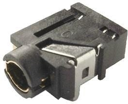 SJ-43514, Phone Connectors audio jack, 3.5 mm, rt, 4 conductor, through hole, 0 switches