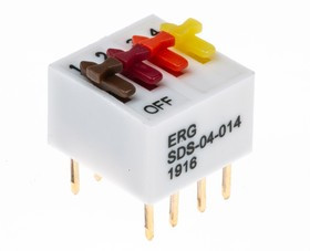 ED57655, 4 Way Through Hole DIP Switch SPST, Directing Switch Actuator ED57655, 4 Way Through Hole DIP Switch SPST, Directing Switch Actuator
