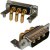 684M17W2103L461, 17 Way Right Angle Through Hole D-sub Connector Plug, 2.77mm Pitch, with 4-40 Inserts/Board Lock