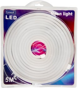 General Лента Светодиодная Гибкий Неон 5 метров 9,6Вт 12В SMD2835 6мм 600 диодов 10 IP67 6500К Холодный белый свет 510411 GLS-2835-120-9.6-1 General Лента Светодиодная Гибкий Неон 5 метров 9,6Вт 12В SMD2835 6мм 600 диодов 10 IP67 6500К Холодный белый свет 510411 GLS-2835-120-9.6-1