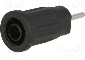 SEPB6449NI-SW, Гнездо, "банан" 4мм, 24А, 1кВ, черный, никелированные, 36,5мм, 5мОм