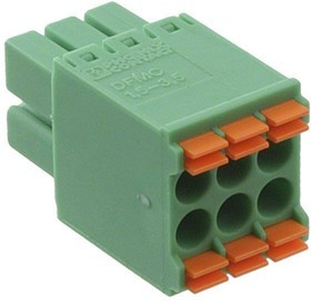 DFMC 1,5/ 3-ST-3,5, Съемная клеммная колодка, 3.5 мм, 3 вывод(-ов), 24AWG до 16AWG, 1.5 мм², Вставной, 8 А