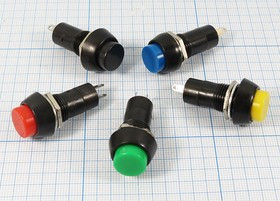 Выключатель кнопочный, без фиксации,жёлтый 220В/1А, № 2030 Y ПКн\220\ 3,0\OFF-(ON)\d12\ жел\2C\PBS-1