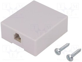 RJ11GN, Гнездо, RJ11, Конф: 6p4c, накладное,винтами, H: 57мм, W: 50мм, D: 21мм