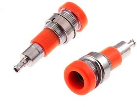 Z010 4mm panel jack RED, Гнездо Z010 4 мм panel jack красный, на панель под пайку