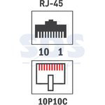 05-1041, Разъем RJ-50(10P10C) под витую пару, UTP, категория 3, универсальный
