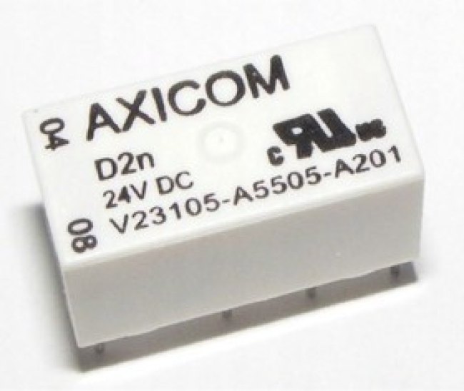 V23105A5505A201, Signal Relay 24VDC 3A DPDT(20.2x10x11)mm THT