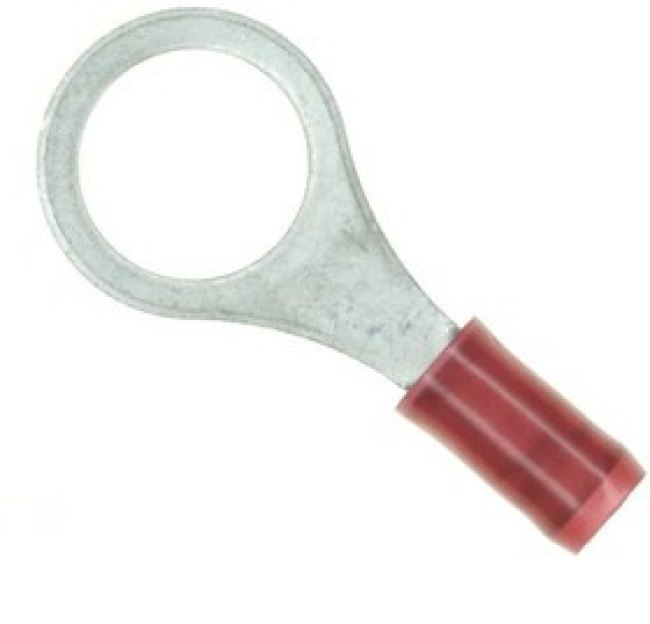 2-320573-2, TERMINAL, RING TONGUE, 3/8IN, CRIMP, RED