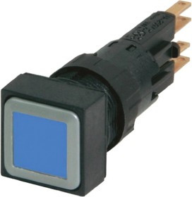 088764 Q18LT-BL, Blue Illuminated Momentary Push Button, 16mm Cutout, IP65