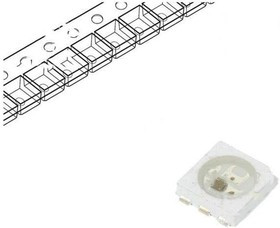 WS2815B, Программируемый светодиод, SMD, 5050, PLCC6, RGB, 5x5x1.6мм, 12V, -25-85°C