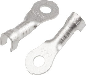 LRB-2.5T-M3, LRB Uninsulated Ring Terminal, M3 Stud Size, 1mm² to 2.5mm² Wire Size